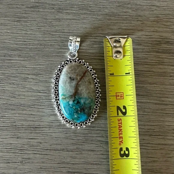 0294 Jasper Pendant Handmade Silver Gemstone Statement Jewelry - Picture 8 of 8